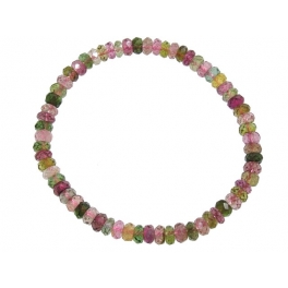 Muticolor Tourmaline faceted flat beads bracelet Muticolor Tourmaline faceted flat beads bracelet
