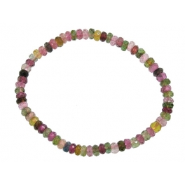Muticolor Tourmaline faceted flat beads bracelet Muticolor Tourmaline faceted flat beads bracelet