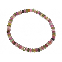 Muticolor Tourmaline faceted flat beads bracelet Muticolor Tourmaline faceted flat beads bracelet