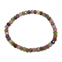 Muticolor Tourmaline faceted flat beads bracelet Muticolor Tourmaline faceted flat beads bracelet