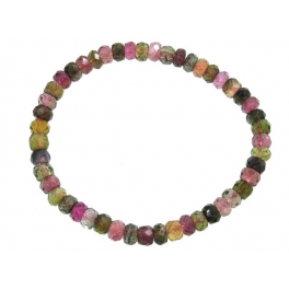 Muticolor Tourmaline faceted flat beads bracelet Muticolor Tourmaline faceted flat beads bracelet