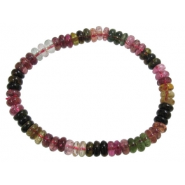 Muticolor Tourmaline flat beads bracelet Muticolor Tourmaline flat beads bracelet