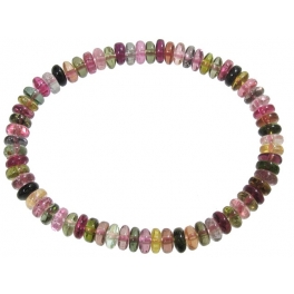 Muticolor Tourmaline flat beads bracelet Muticolor Tourmaline flat beads bracelet