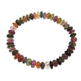 Muticolor Tourmaline flat beads bracelet Muticolor Tourmaline flat beads bracelet