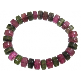 Muticolor Tourmaline flat beads bracelet Muticolor Tourmaline flat beads bracelet