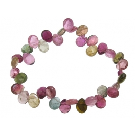 Muticolor Tourmaline faceted pear beads bracelet Muticolor Tourmaline faceted pear beads bracelet