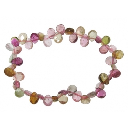 Muticolor Tourmaline faceted pear beads bracelet Muticolor Tourmaline faceted pear beads bracelet