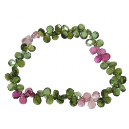 Muticolor Tourmaline faceted pear beads bracelet Muticolor Tourmaline faceted pear beads bracelet