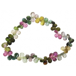 Muticolor Tourmaline faceted pear beads bracelet Muticolor Tourmaline faceted pear beads bracelet