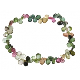 Muticolor Tourmaline faceted pear beads bracelet Muticolor Tourmaline faceted pear beads bracelet