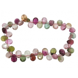 Muticolor Tourmaline faceted pear beads bracelet Muticolor Tourmaline faceted pear beads bracelet