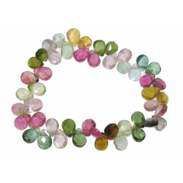 Muticolor Tourmaline faceted pear beads bracelet Muticolor Tourmaline faceted pear beads bracelet