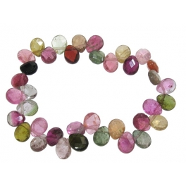 Muticolor Tourmaline faceted pear beads bracelet Muticolor Tourmaline faceted pear beads bracelet