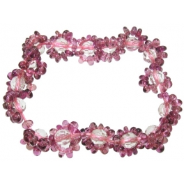 White quartz faceted round beads & Red Tourmaline flat beads bracelet White quartz faceted round beads & Red Tourmaline flat beads bracelet