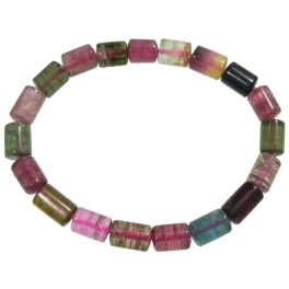 Muticolor Tourmaline barrel beads bracelet Muticolor Tourmaline barrel beads bracelet