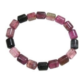 Muticolor Tourmaline barrel beads bracelet Muticolor Tourmaline barrel beads bracelet