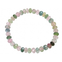 Muticolor Tourmaline faceted flat beads bracelet Muticolor Tourmaline faceted flat beads bracelet