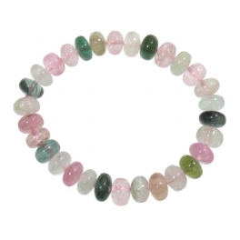 Muticolor Tourmaline flat beads bracelet Muticolor Tourmaline flat beads bracelet