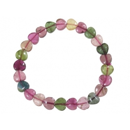 Muticolor Tourmaline heart shape beads bracelet Muticolor Tourmaline heart shape beads bracelet