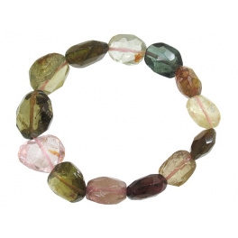 Muticolor Tourmaline faceted irregular beads bracelet Muticolor Tourmaline faceted irregular beads bracelet