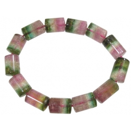 Watermelon color Tourmaline column beads bracelet Watermelon color Tourmaline column beads bracelet