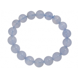 Blue chalcedony round beads bracelet Blue chalcedony round beads bracelet