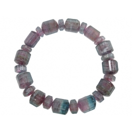 Blue watermelon Tourmaline column & flat beads bracelet Blue watermelon Tourmaline column & flat beads bracelet
