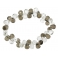 Smoky Quartz + White Quartz pear beads bracelet