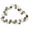 Smoky Quartz + White Quartz pear beads bracelet