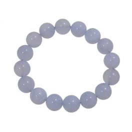Blue chalcedony round beads bracelet Blue chalcedony round beads bracelet