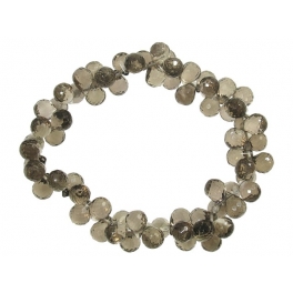 Smoky Quartz + White Quartz pear beads bracelet Smoky Quartz + White Quartz pear beads bracelet