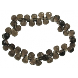 Smoky Quartz + White Quartz pear beads bracelet Smoky Quartz + White Quartz pear beads bracelet