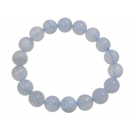 Blue chalcedony round beads bracelet Blue chalcedony round beads bracelet