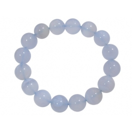 Blue chalcedony round beads bracelet Blue chalcedony round beads bracelet