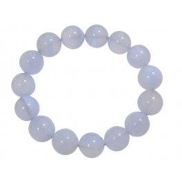 Blue chalcedony round beads bracelet Blue chalcedony round beads bracelet