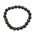 Garnet faceted round beads bracelet