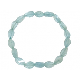 Aquamarine faceted barrel beads bracelet Aquamarine faceted barrel beads bracelet