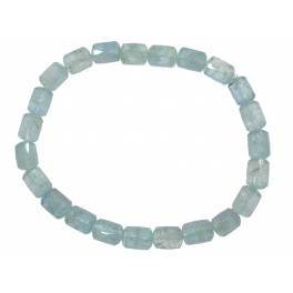 Aquamarine faceted barrel beads bracelet Aquamarine faceted barrel beads bracelet