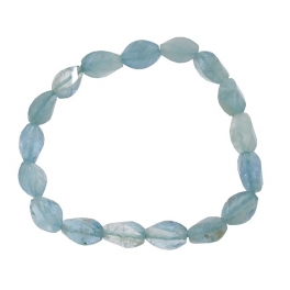 Aquamarine faceted barrel beads bracelet Aquamarine faceted barrel beads bracelet