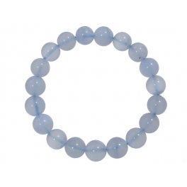Blue chalcedony round beads bracelet Blue chalcedony round beads bracelet