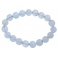 Blue chalcedony round beads bracelet