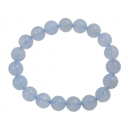 Blue chalcedony round beads bracelet Blue chalcedony round beads bracelet