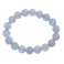 Blue chalcedony round beads bracelet