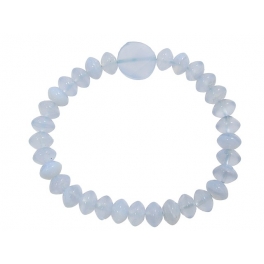 Blue chalcedony flat beads bracelet Blue chalcedony flat beads bracelet