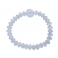 Blue chalcedony flat beads bracelet