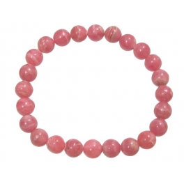 Rhodochrosite round beads bracelet