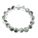 Green Phantom faceted round beads bracelet