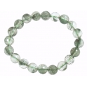 Green Phantom faceted round beads bracelet