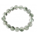Green Phantom faceted round beads bracelet