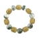 Green Phantom round beads & Golden Rutilated Quartz bracelet
